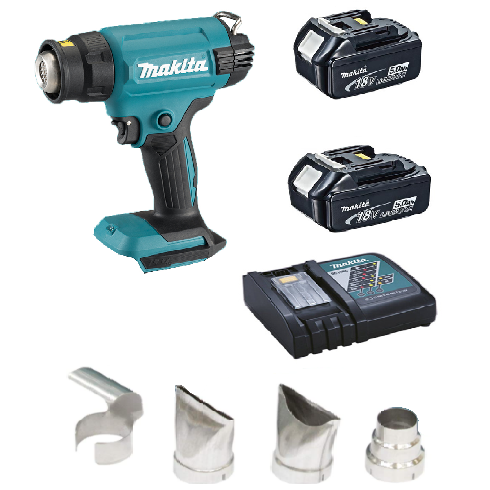 Makita DHG180ZK Cordless HEAT Gun PLUS 2 X 18V 5.0AH LI ION Battery Rapid